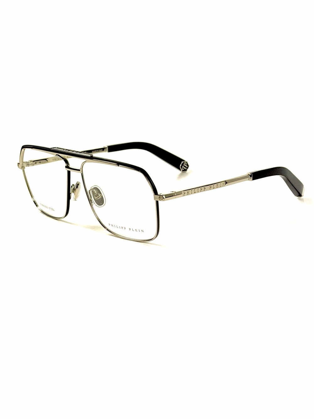 Philipp Plein VPP085 COL. 0578 Silver Black New Authentic 58mm Eyeglasses - Picture 4 of 8